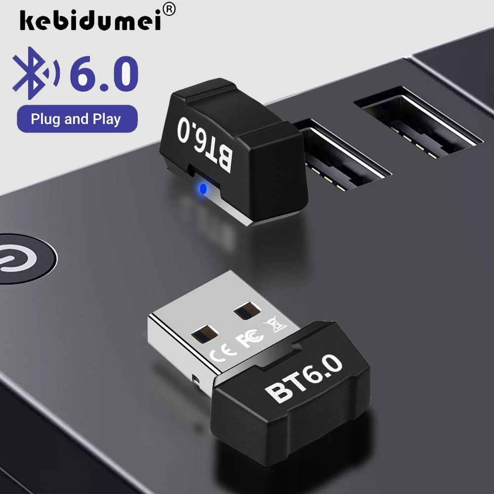 

USB-адаптер Bluetooth 6.0 для ПК, динамик, беспроводная мышь, клавиатура, музыкальный аудиоприемник, передатчик, привод бесплатно