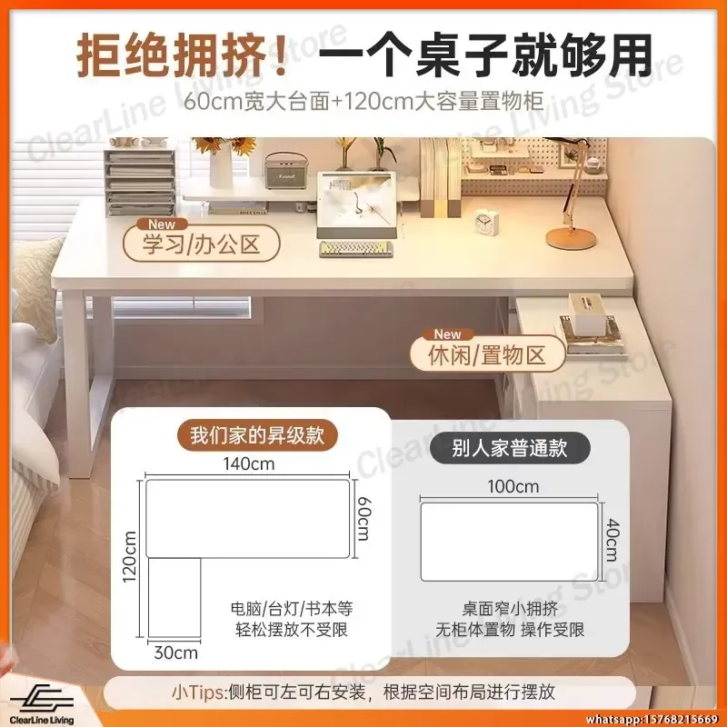 Computer Desk with Bookshelf Integrated Design Corner Desk for Home Office Study Bedroom Gaming Table Adjustable Height