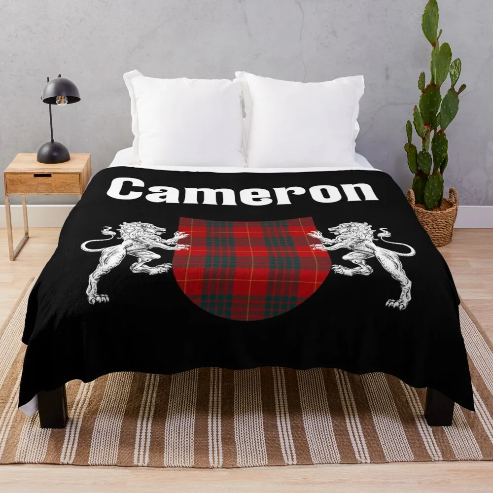 

Cameron Clan Scottish Name Coat Of Arms Tartan Throw Blanket Furry Winter beds Picnic Luxury Designer Blankets