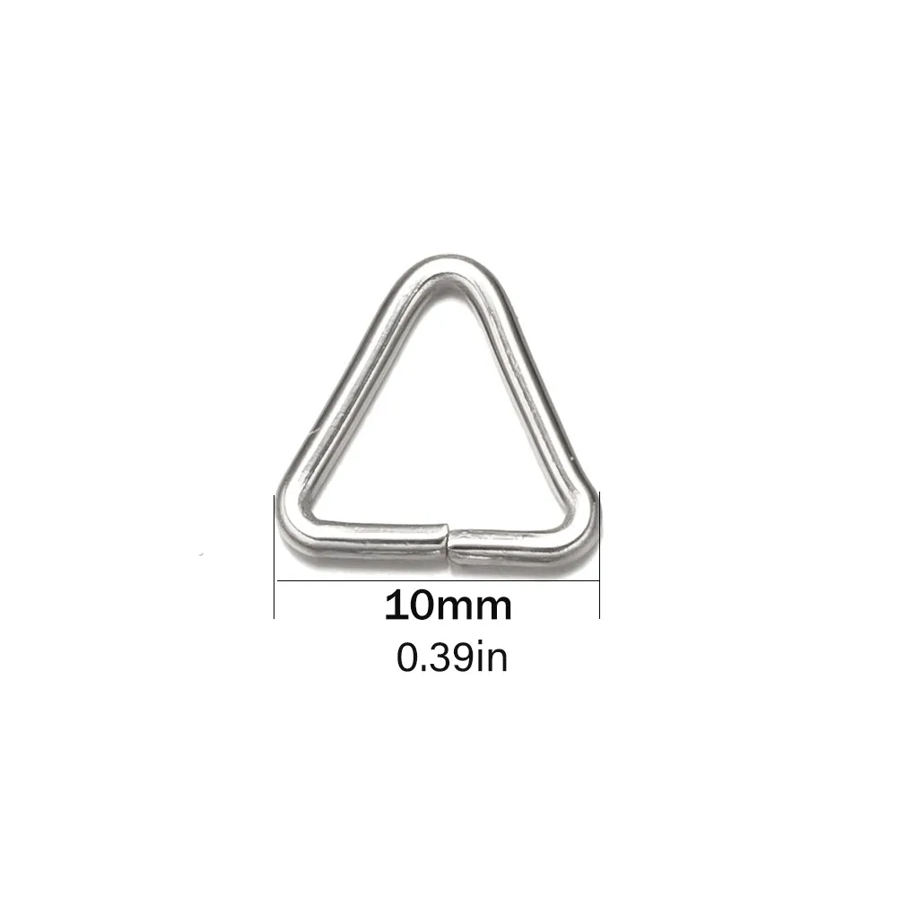 100Pcs Stainless Steel Triangle Clasps Buckle Connector Open Jump Rings For DIY Earrings Bracelet Necklace Jewelry Making Crafts