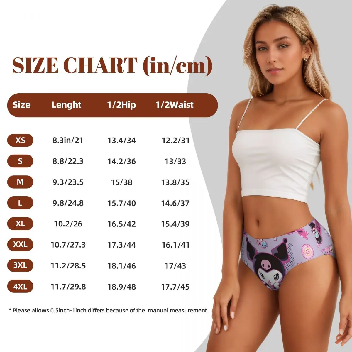 Biancheria intima da donna personalizzata Kuromi Hot Cartoon Kawaii Mutandine elasticizzate Manga Slip