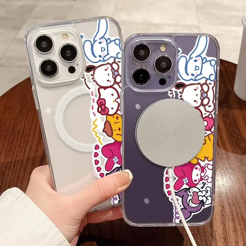 Sanrio Kt fundas para Iphone 16/15/14/13/12/11/x/xs/xs Max/pro Max mujer Iphone 13 funda Sanrio Hellokitty Anime accesorio regalo