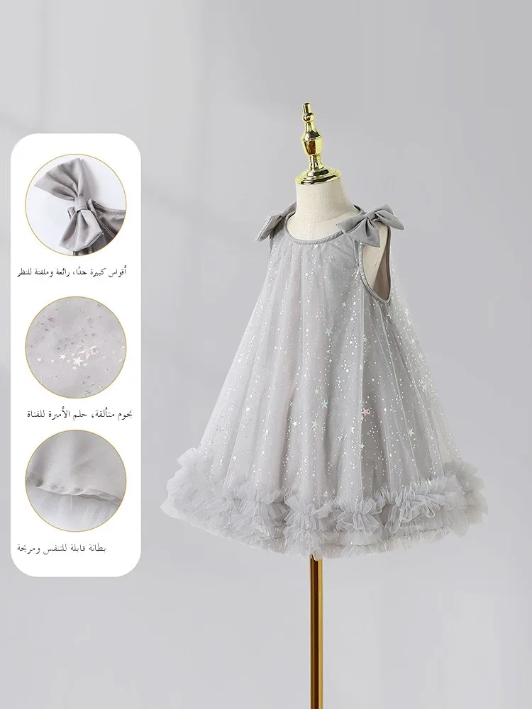 jupe-princesse-douce-pour-enfants-robe-d'Ete-en-tissu-nylon-et-maille-jupe-bouffante-pour-fille-avec-nœud