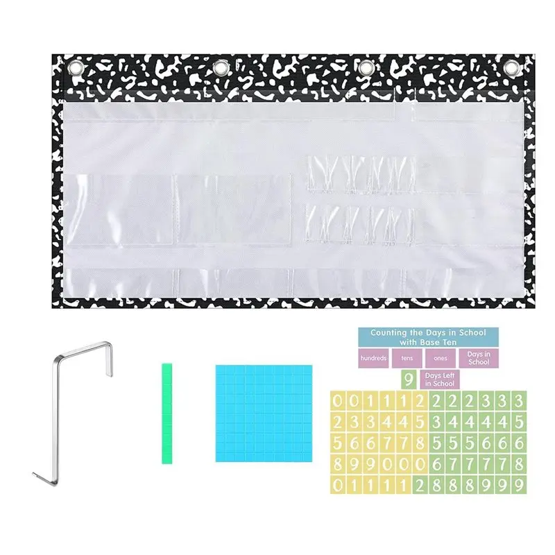 [NEW!】 Home Decor Pocket Chart For Classroom Bulletin Board With Base Ten Value School Pocket Chart
