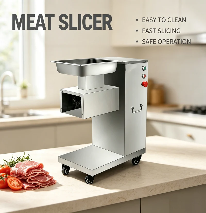 Stainless Steel Meat Slicer Commercial Automatic Slicing Shredded Melon Fruit Electric Meat Cutter