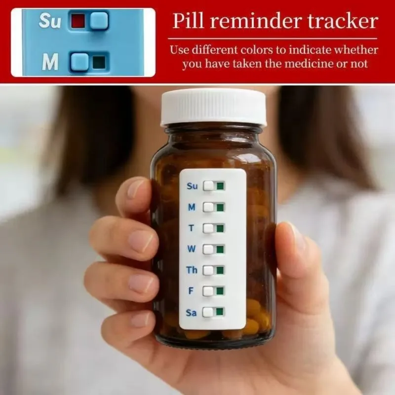 Reusable Medication Reminder Recorder, Pill Tracker - Portable and Easy-to-Use, Medication Memory Aid Tool
