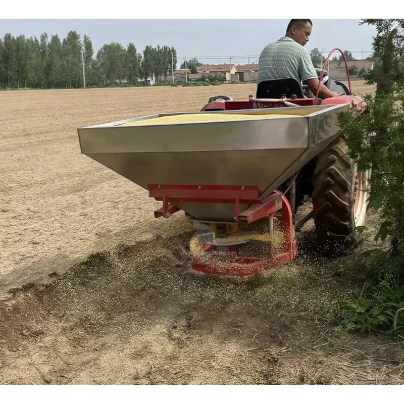 High Quality Capacity Stainless Steel Hopper Agricultural Fertilizer Seed Spreader with Gearbox Core Components