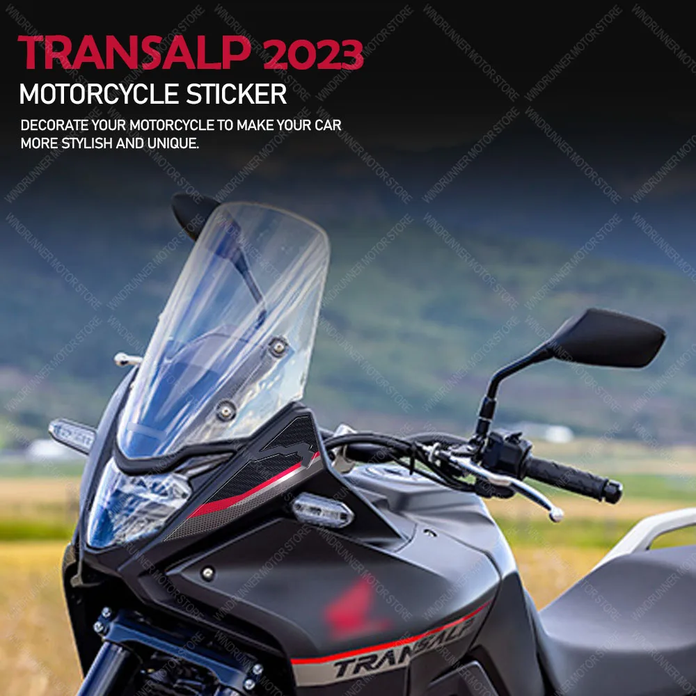 

For Transalp 2023 Motorcycle Accessories Front Protection 3D Gel Epoxy Resin Stickers Anti-Slip Waterproof Sticker