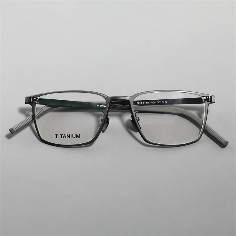 Óculos de negócios masculinos feitos à mão quadrados óculos de armação grande titânio puro ultraleve retângulo óculos femininos vintage