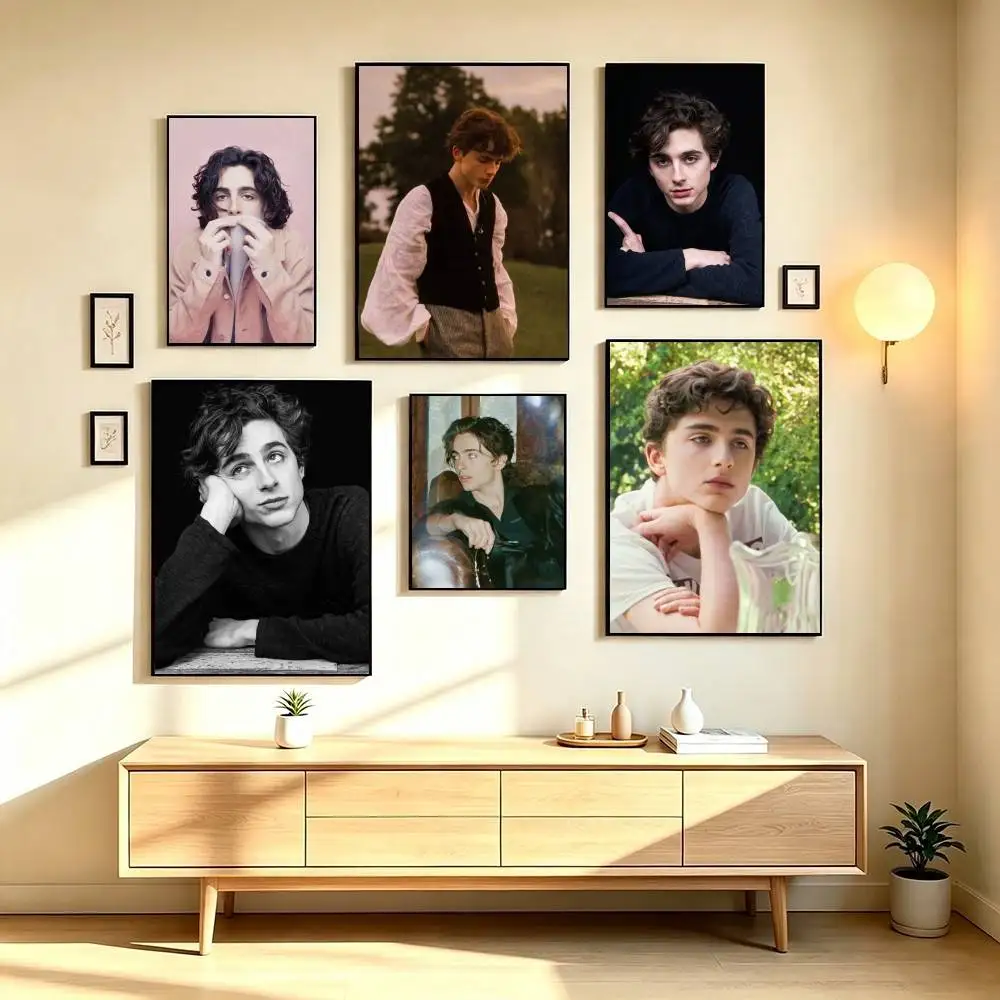 T-Timothee Chalamet Actor Poster High Quality Dorm Living Room Aesthetic Wall Decoration Painting Stickers Gift