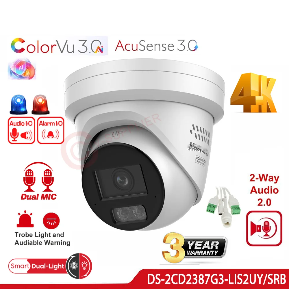 Original HikAI-ISP 8MP ColorVu3.0 AcuSense3.0 1/1.8