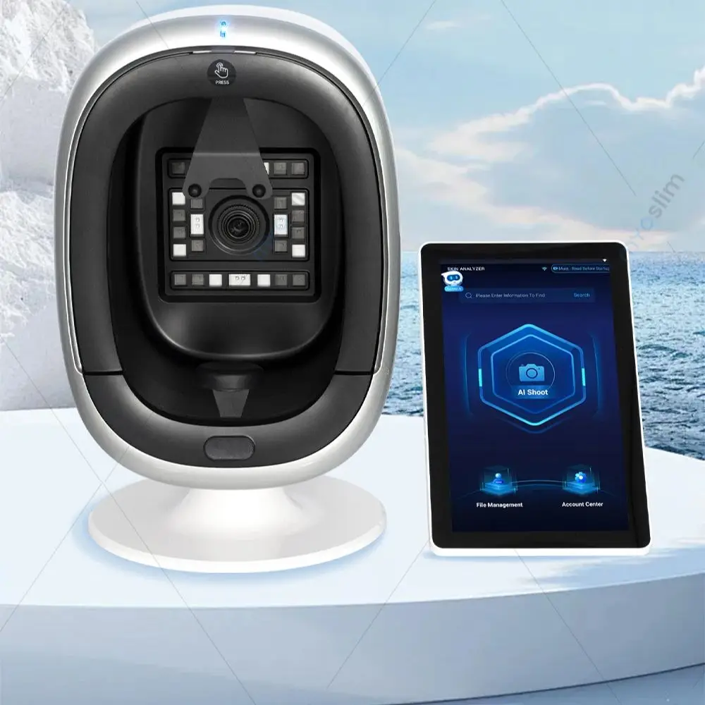 

Новая модель AISIA-O1 Анализатор кожи лица Цифровой цветовой тест Сканер лица AI Magic 3D Зеркало Обнаружение Диагностика проблем кожи