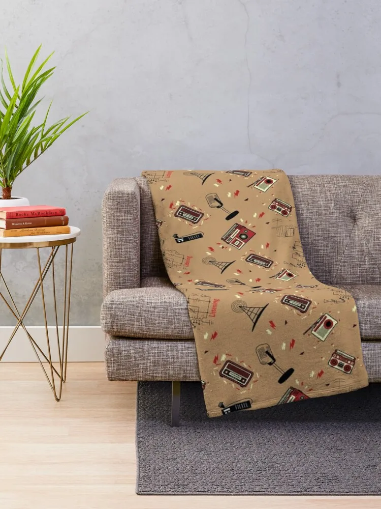 Radio, HAM Radio, Amateur Radio enthusiast pattern Throw Blanket For Sofa Thin Loose Blankets For Sofas Blankets