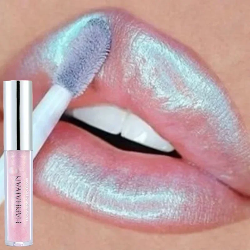 6 Colors Laser Holographic Lip Gloss Liquid Lipstick Mermaid Pigment Longlasting Glitter Lipgloss Waterproof Metallic Lip Makeup