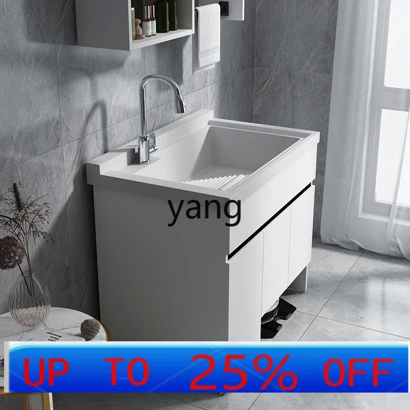 LHH honeycomb aluminum balcony laundry cabinet simple laundry pool wash basin with washboard
