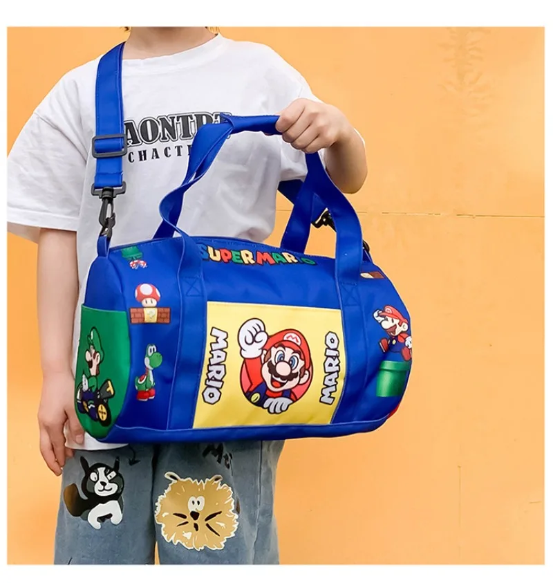 New Super Mario Bros Kids Handbags Princess Peach Crossbody Bag Cartoon Anime Character Motif Print Portable Large Capacity Bags