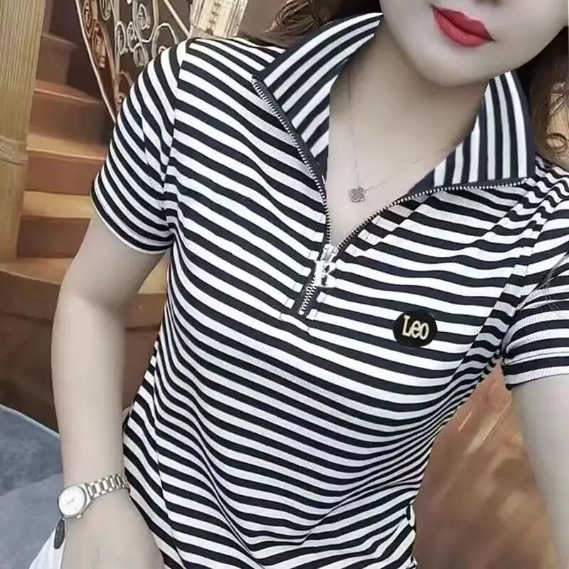 Summer Ladies ort Sve T-irt Faionable  Top Mom Sle Casual Loose Fit Trendy Agel Quali Chinese Production