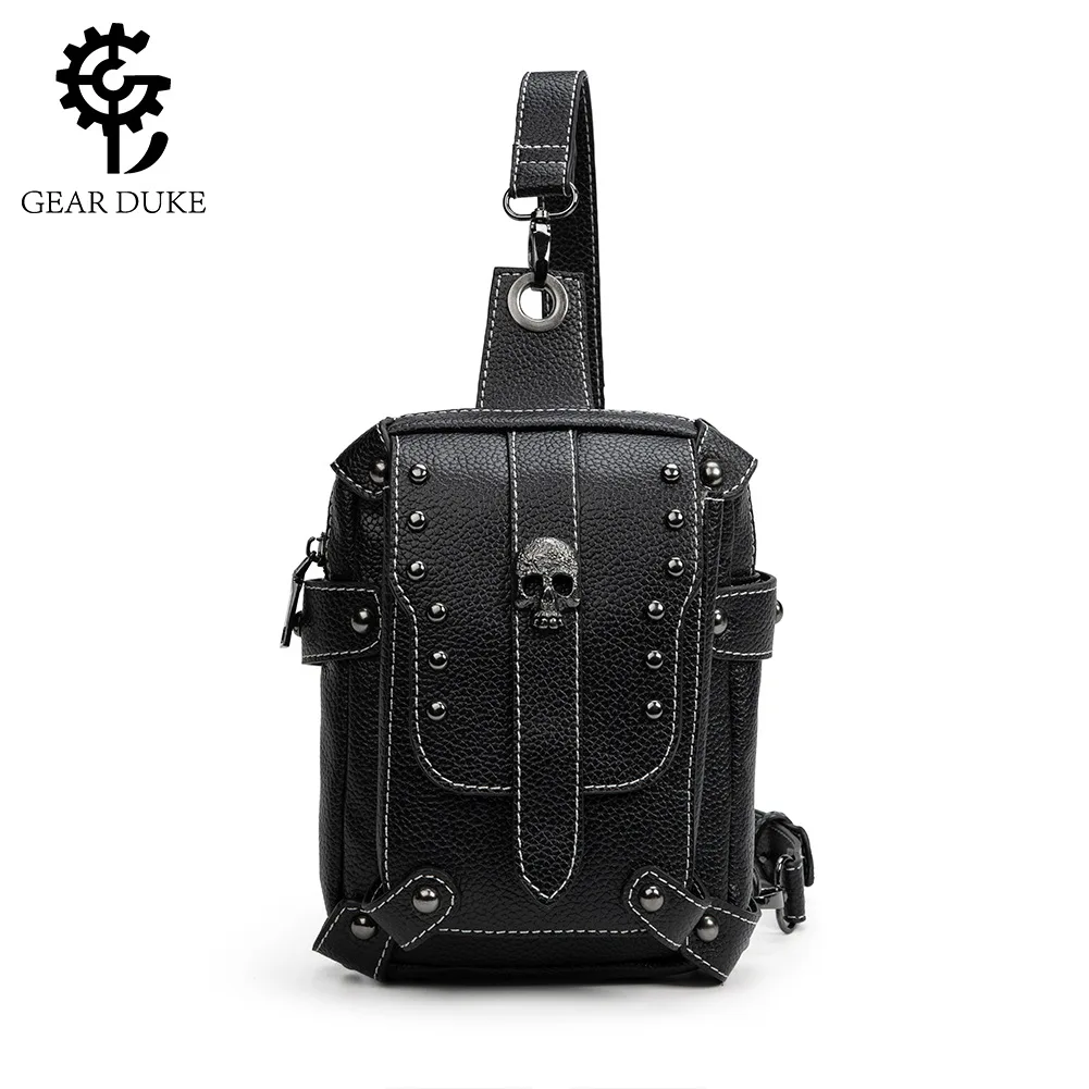 

Steampunk Vintage Rivet Biker Bag One Shoulder Crossbody Women's Motorcycle Mobile Phone Wallet Underarm Bag