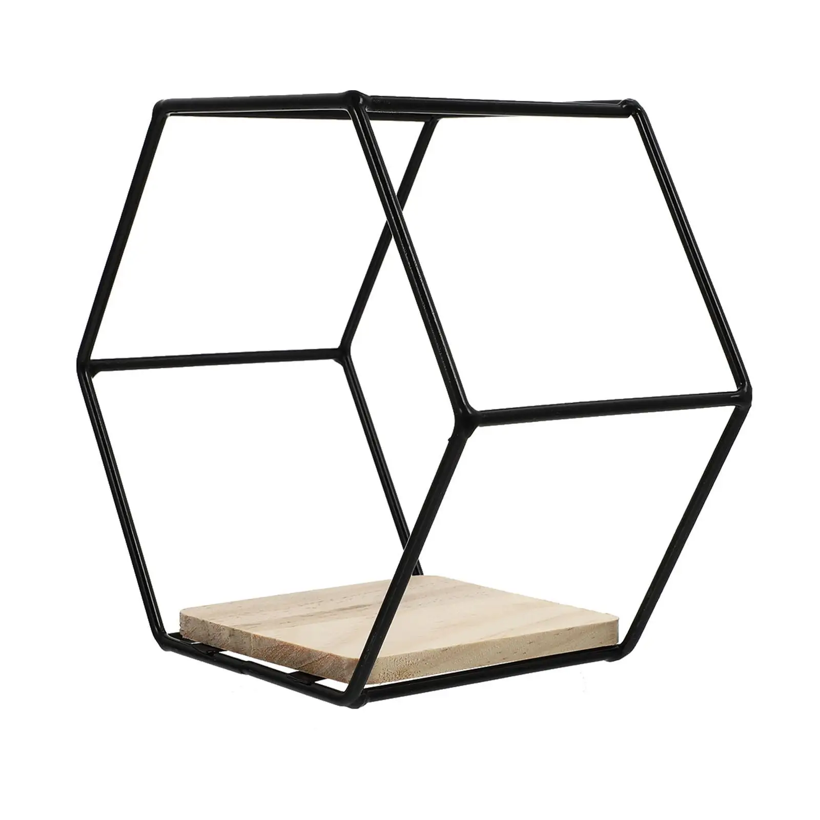 

Hexagon Shape Storage Mounted Iron Shelf Simple Style Succulent Pot Holder Home Decorative nament Space Saving