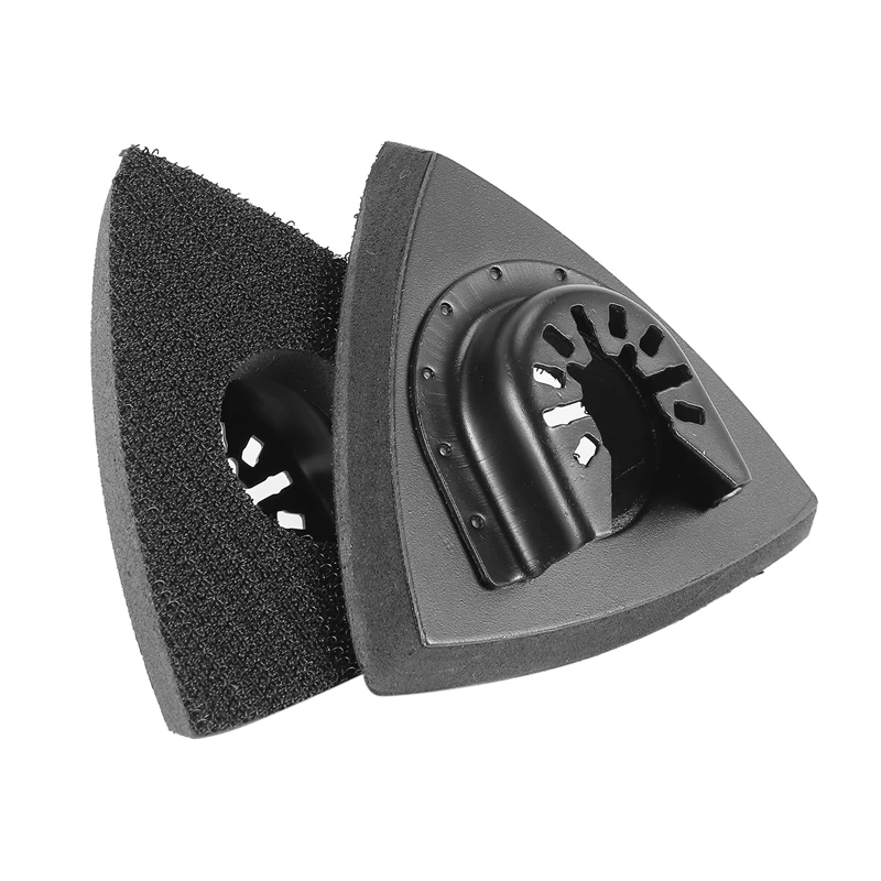 6 шт. 3-1/8-дюймовые шлифовальные подушечки для осциллирующих инструментов, треугольные шлифовальные подушечки 80 мм, универсальная быстросъемная подушечка для многофункционального инструмента-AA25