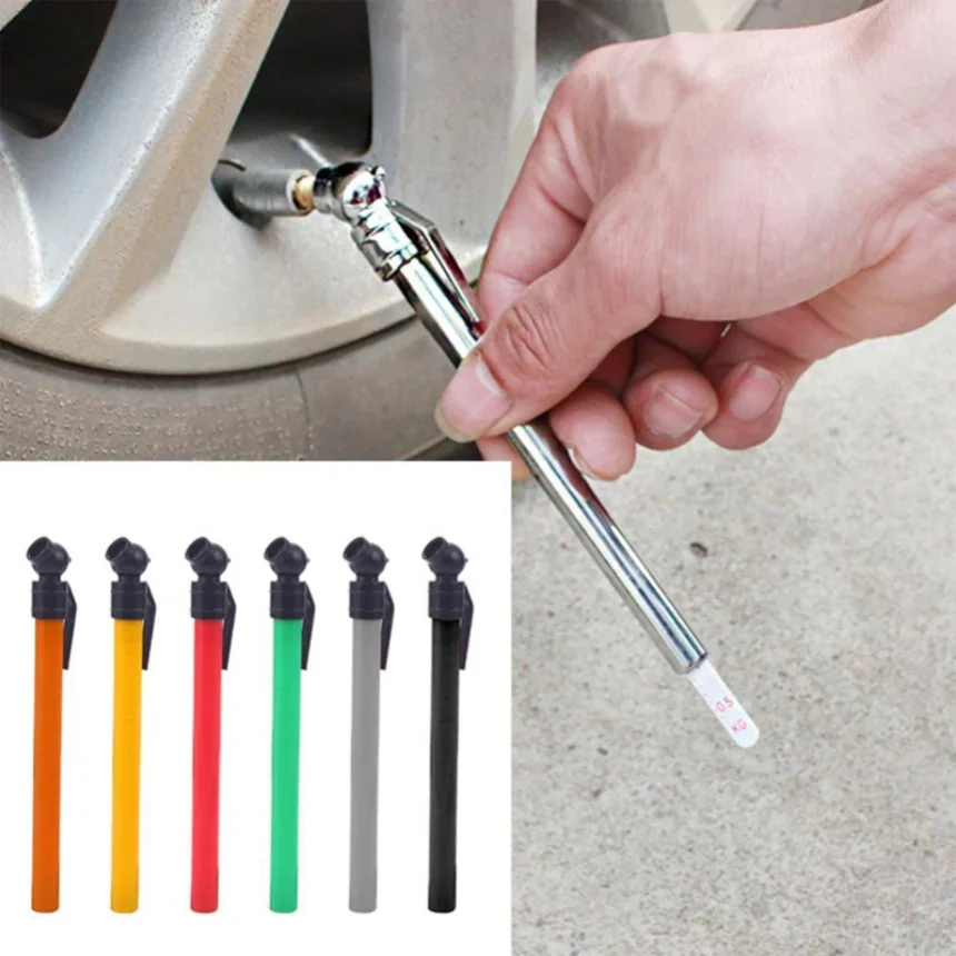 Tyre air pressure Test Meter Pen Shape Emergency Use Portable 5-50 PSI Pressure Gauge Durable Silver Car Styling 1pcs