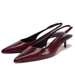 High Heels Office Lady Shoes Sexy Pointed Toe Slingback Footwear 2025 Pumps Elegant Designer Stiletto Concise Women Dress Sandal