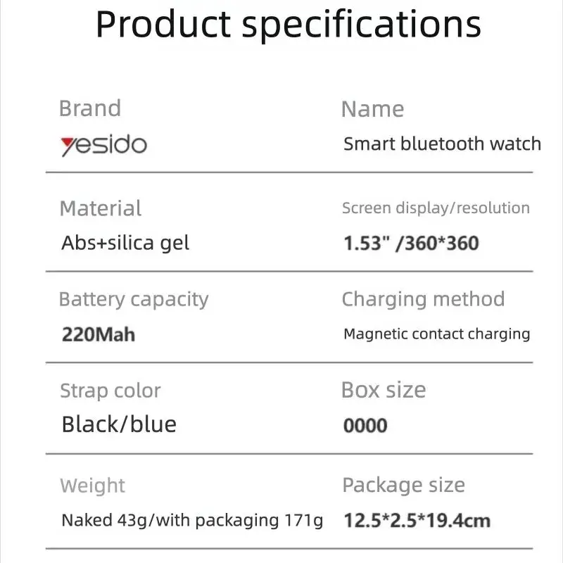 ساعة ييسيدو الرياضية، قدرة تحمل طويلة، سعة كبيرة، مراقبة معدل ضربات القلب، ساعة ذكية عالية الدقة