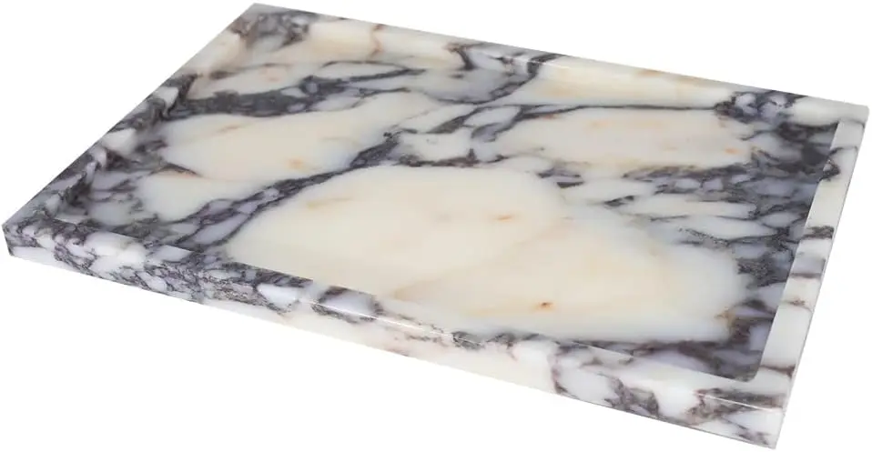 Real Luxurious Natural Marble Vanity Tray Genuine Marble/Stone Storage Tray for Home Decor Bathroom Kitchen Vanity