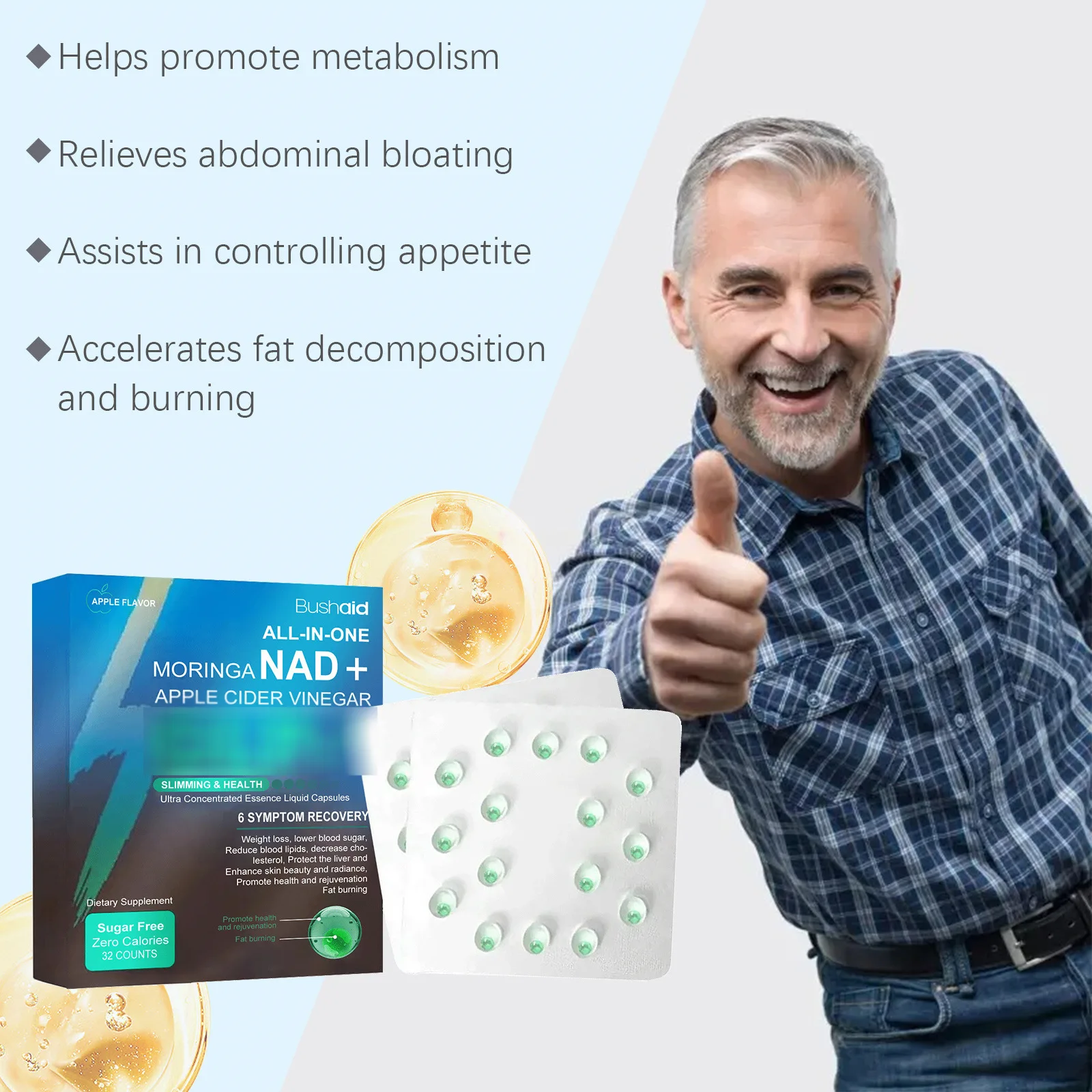 Intestinal Cleansing Burst Pearls Improve Digestion Boost Metabolism Weight Management Anti Bloating Gut Health Slimming Beads