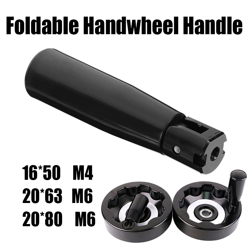 Dobrável Punho do Volante Revolvendo Punho da Máquina do Volante do Punho da Máquina de Trituração do Polegar Parafuso Punho 1pc m4 m6