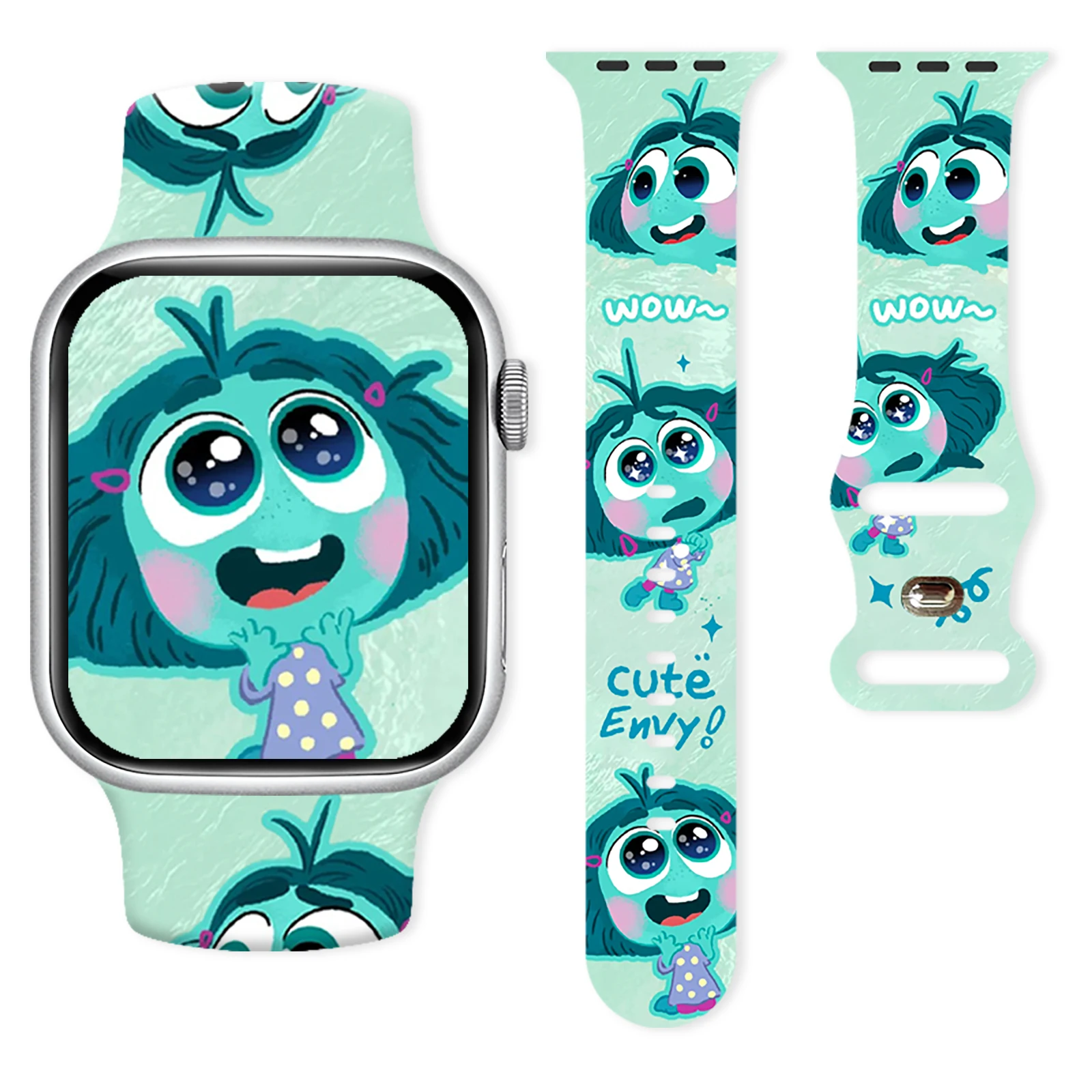 

Disney Cute Inside Out Print Strap for Apple Watch 11 10 9 Silicone Band Replaceable Bracelet for iWatch 46/44/42/41mm Watchband
