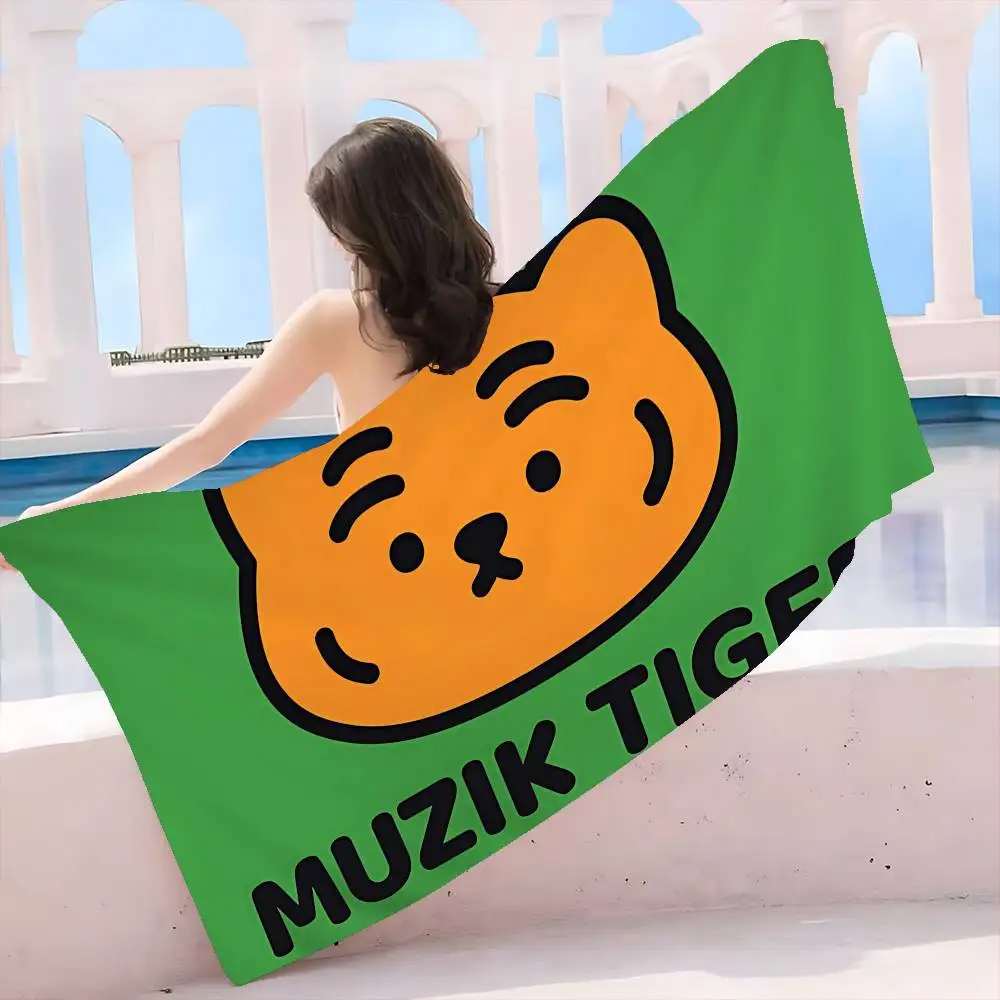 M-MuzikS Luxury T-TigerS Microfiber Printed Beach Towel Mountain Climbing Yoga Beach Swimming Running Absorbent Soft Towel