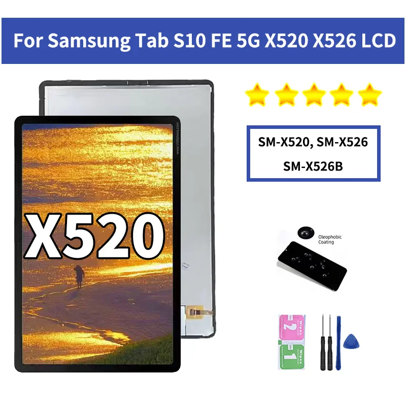 10.9“Tested For Samsung Tab S10 FE S10FE X520 X526B SM-X520 SM-X526B LCD Display Touch Screen Digitizer Assembly Replacement