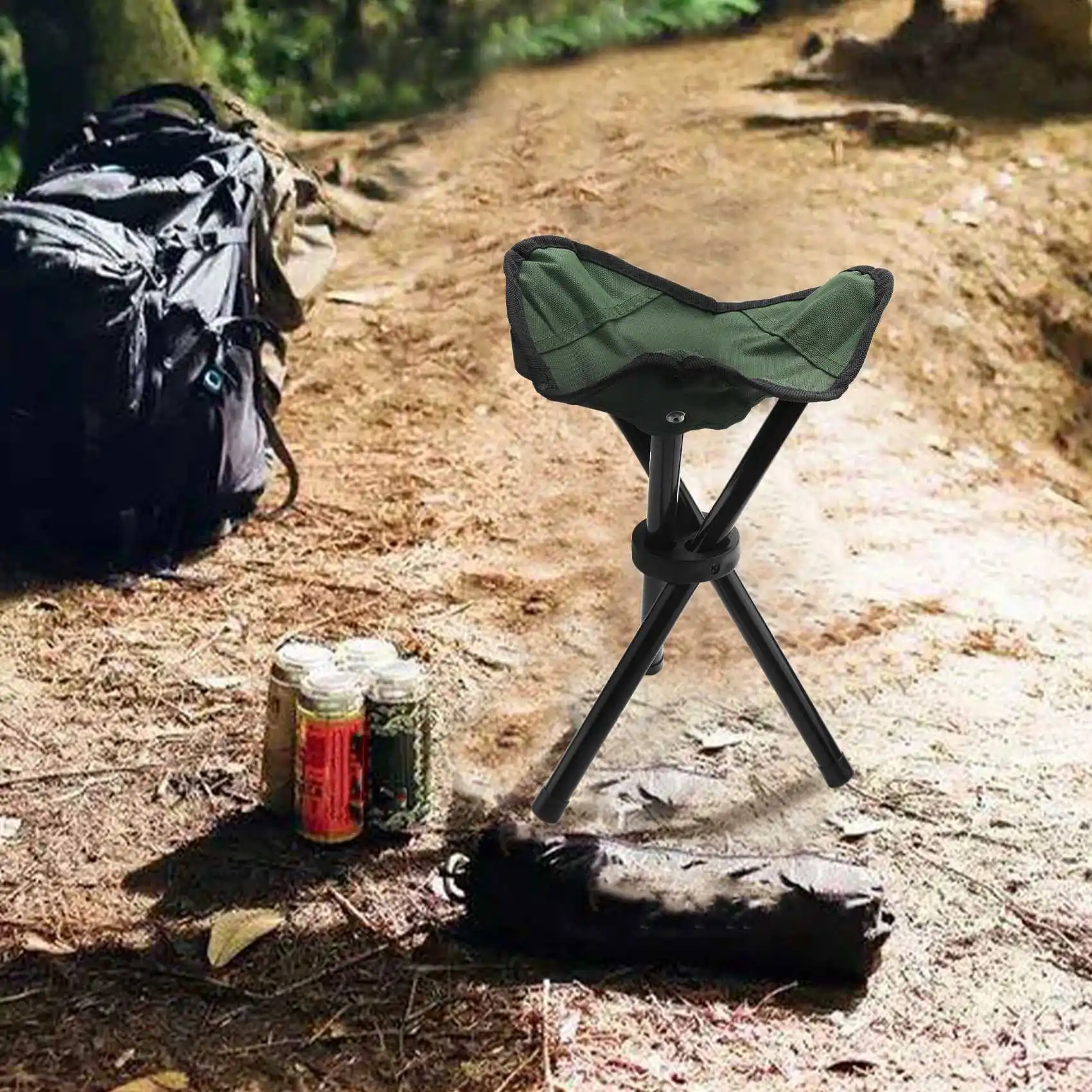 Taburete plegable con trípode, asiento portátil para acampar al aire libre, silla de pesca ligera, nuevo