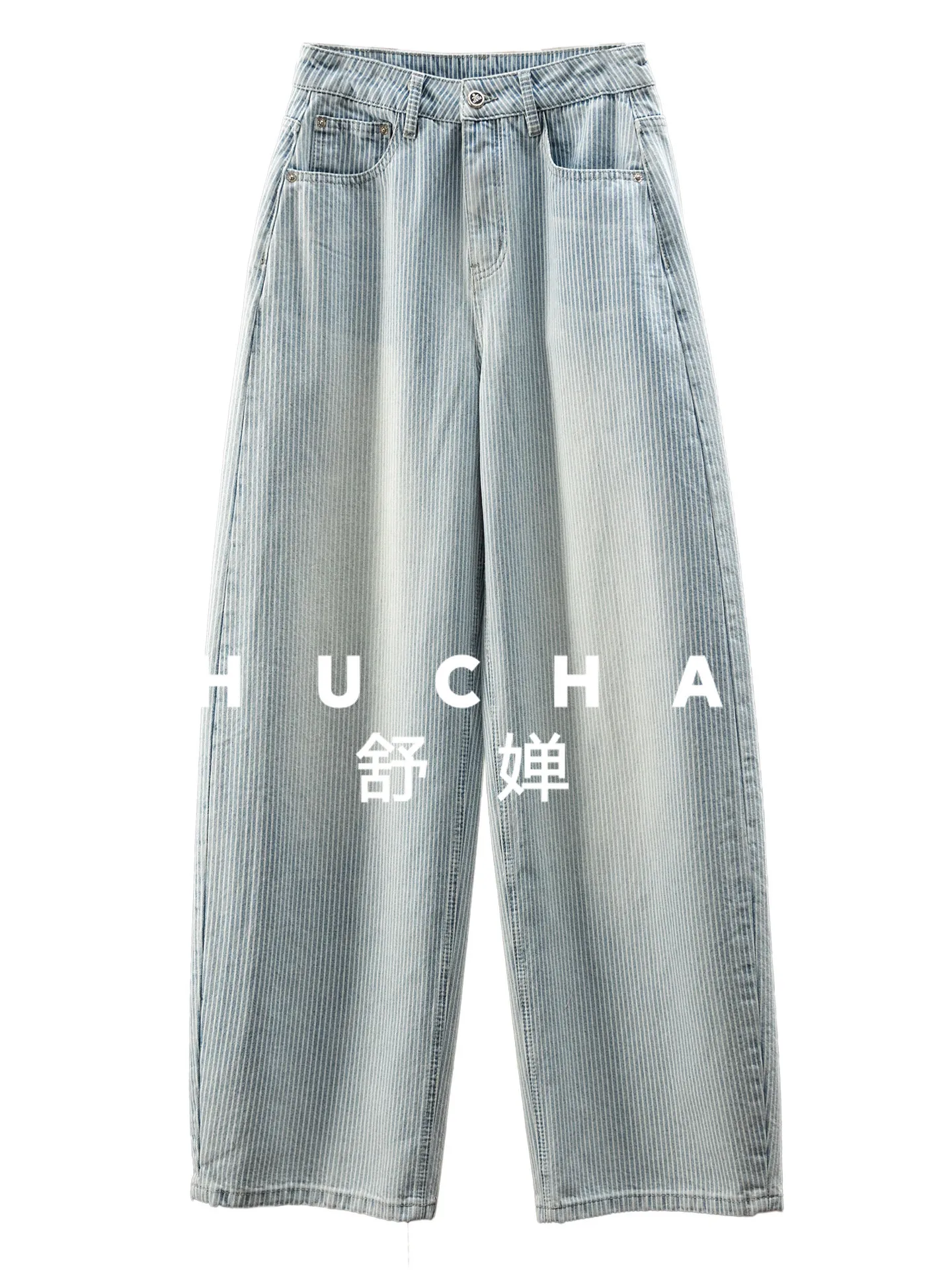 

Pants Women French Fashion Essence More Cross-love Color Woven Sriped Coon Banana Sickle Jeans Women 17G3
