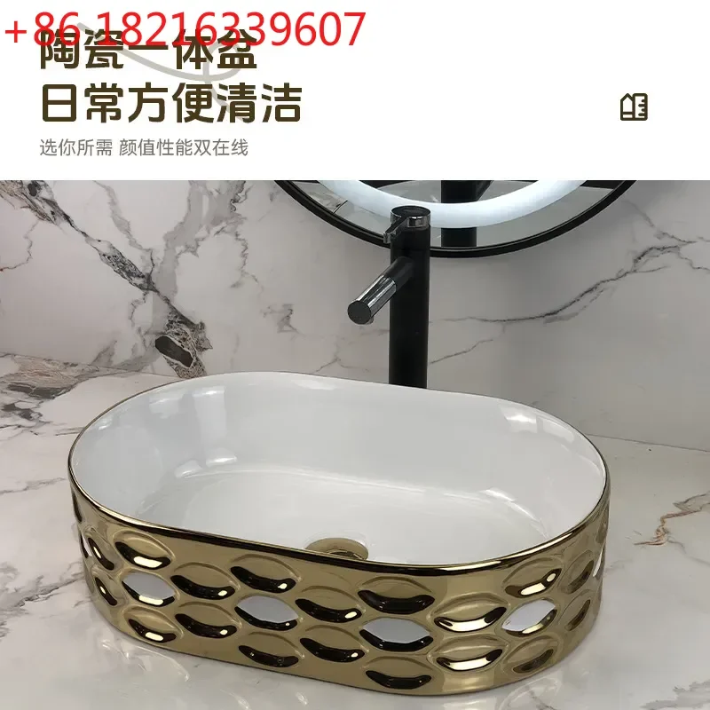 YAONordic Style Ceramic Table Basin Small Balcony Wash Basin Household Ultra Small Size Ceramic Sink for Home Use
