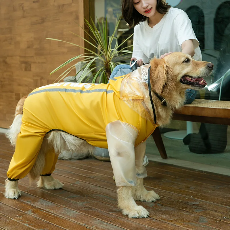 

Pet Dog Raincoat The Dog Face Pet Clothes Jumpsuit Waterproof Dog Jacket Dogs Water Resistant Clothes for Dogs Pet Coat