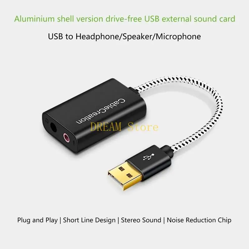 USB to 3.5mm Adapter,External Stereo Sound Card for Laptop Best Sale