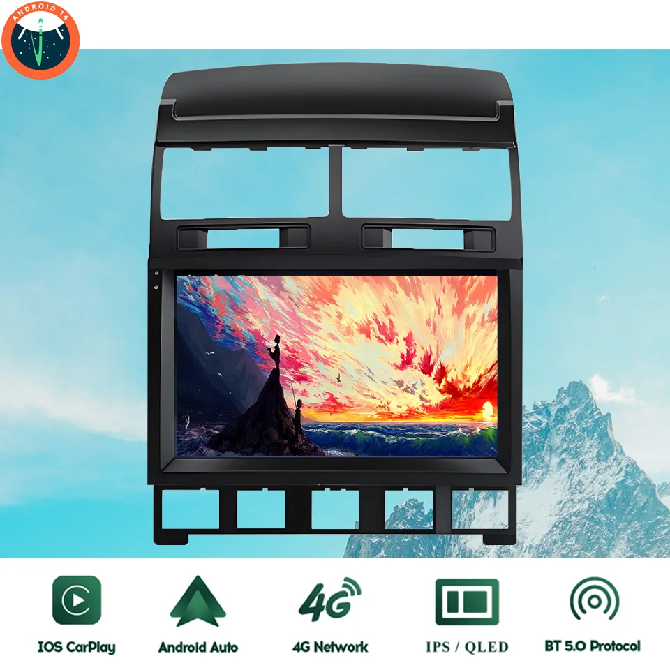 CarPlay Android 14.0 8G Ram Car Radio Stereo Video Audio Player GPS Navigation For Volkswagen Touareg 2002 - 2010 DVD Cassette