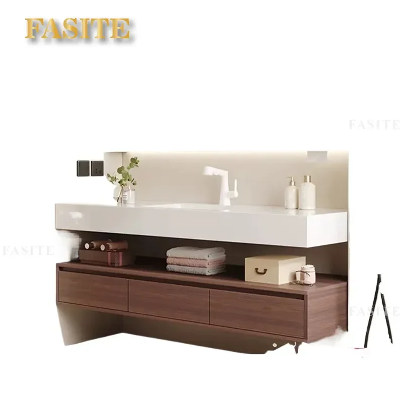 For Bathroom Ceramic Seamless Basin Washbasin Combined with Toilet Smart Mirror Cabinet Vanity Unit Modern Home Decor Space