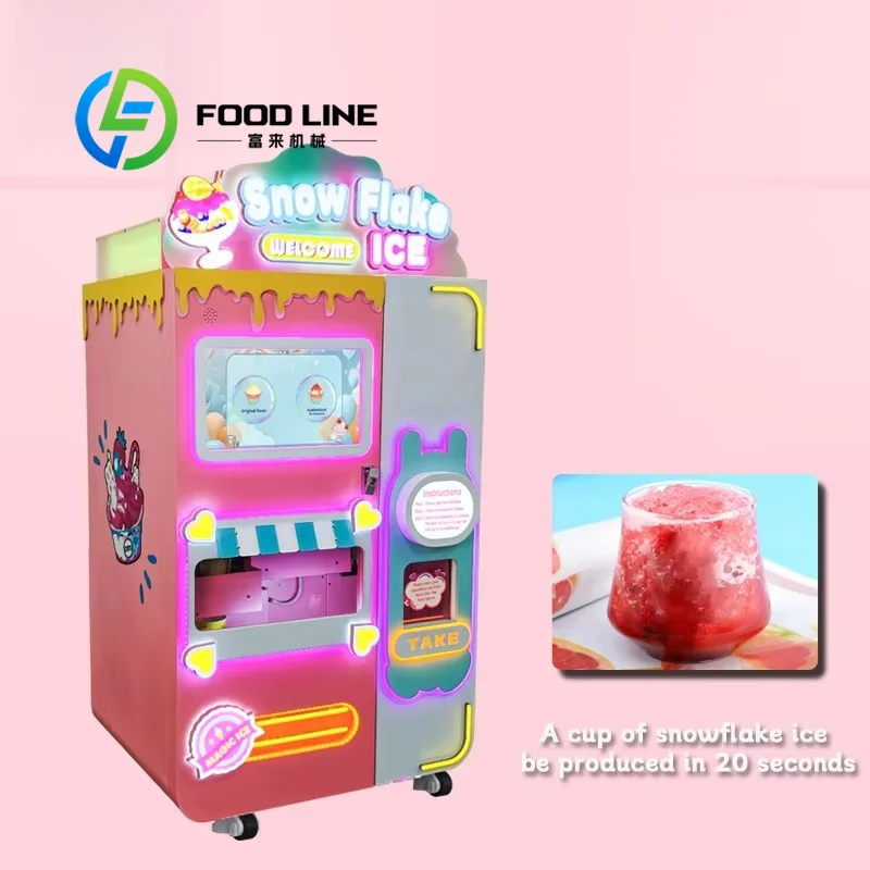 Shaved Ice Vending Machine Optimized For Poolside Bars Dispensing Chilled Treats With Energy Saving Features To Reduce Operating