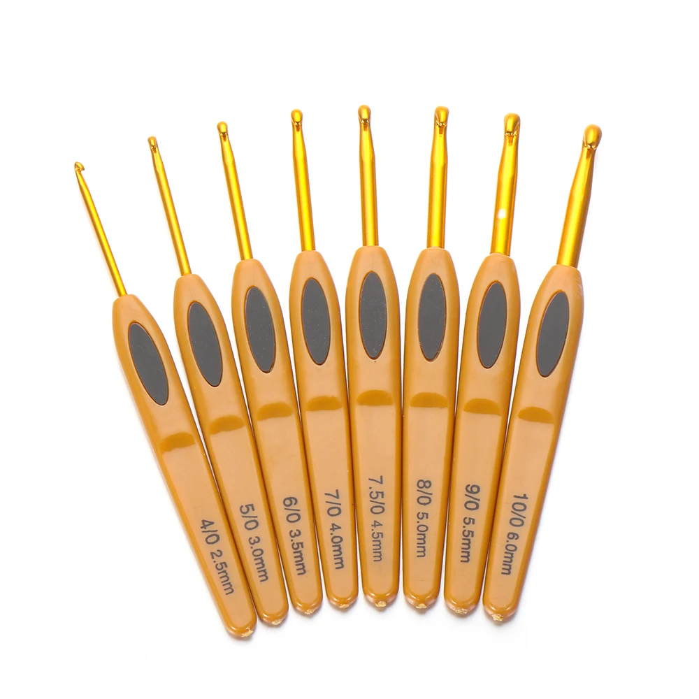 8 Stück handgefertigte Häkelnadeln – 2,5 mm–6 mm Aluminium-Stricknadeln, Garnwebwerkzeug für DIY-Handwerksnähen