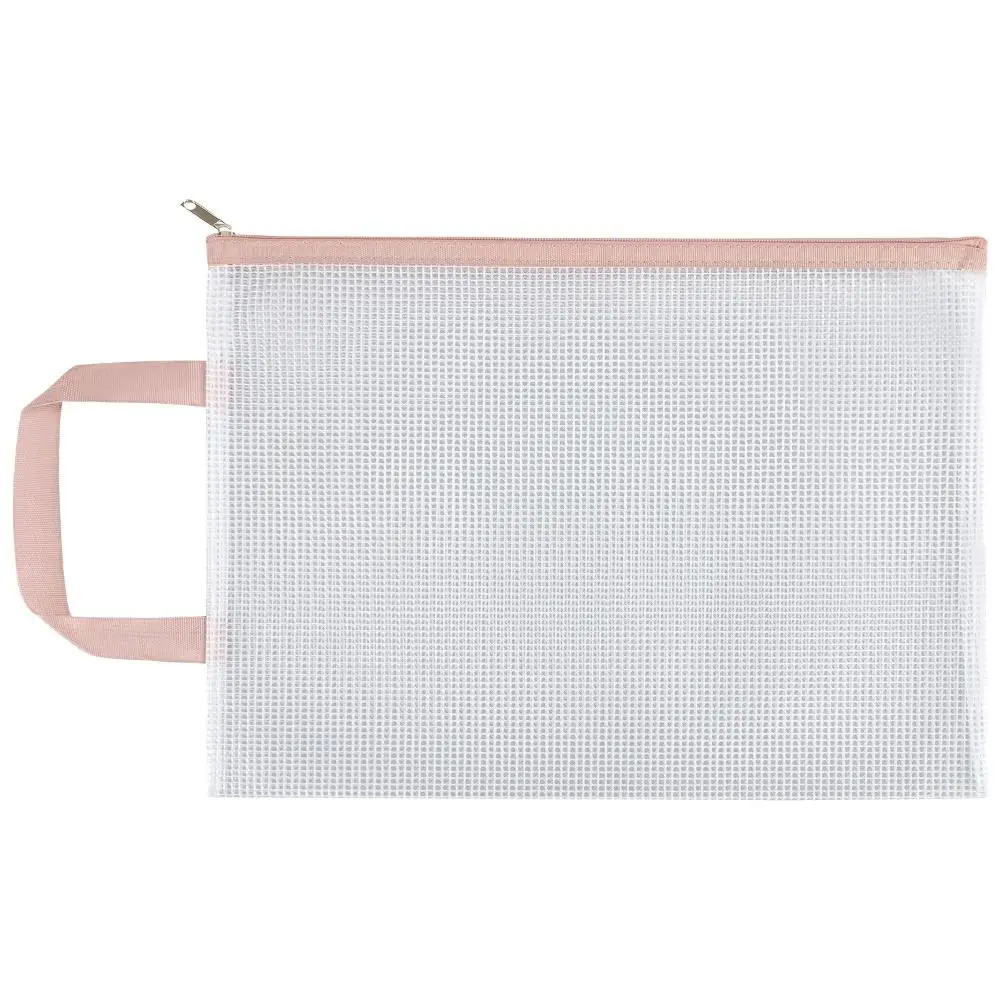

Double-layer Mesh Zipper Storage Bag Waterproof PVC A4 File Folder Bag Portable Transparent Document Bag School Office