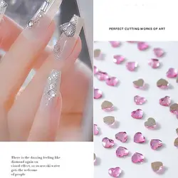 20/50Pcs Mini Love Heart decorazioni per unghie gioielli per unghie decorazioni per Manicure 3D Nail Art trapani strass per unghie