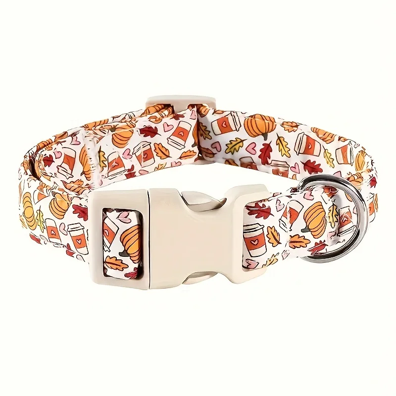 Dog Necklace Collar Pumpkin Printing Traction Rope for Large Medium Small Dogs Going Out Pet Collar Dog Neck Cover Supplies