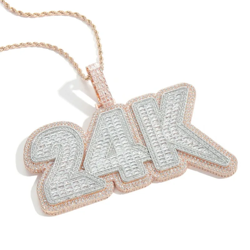 European and American hip hop letter custom letter combination men's necklace letter splicing pendant
