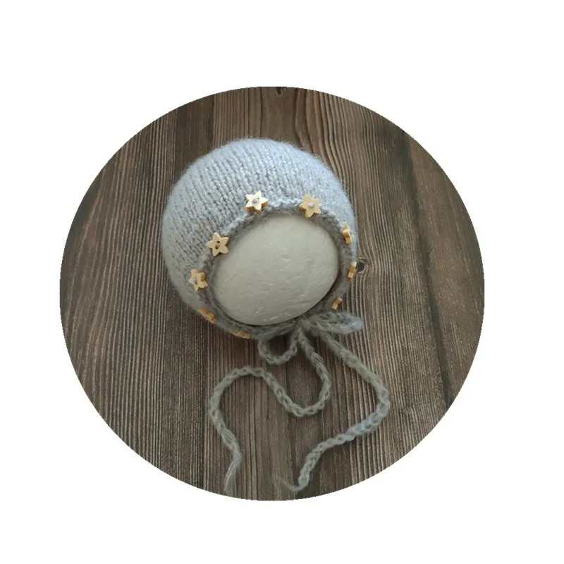 Sombrero de estrella de Mohair para recién nacido, accesorios de fotografía para bebés, suministros de estudio fotográfico para niños