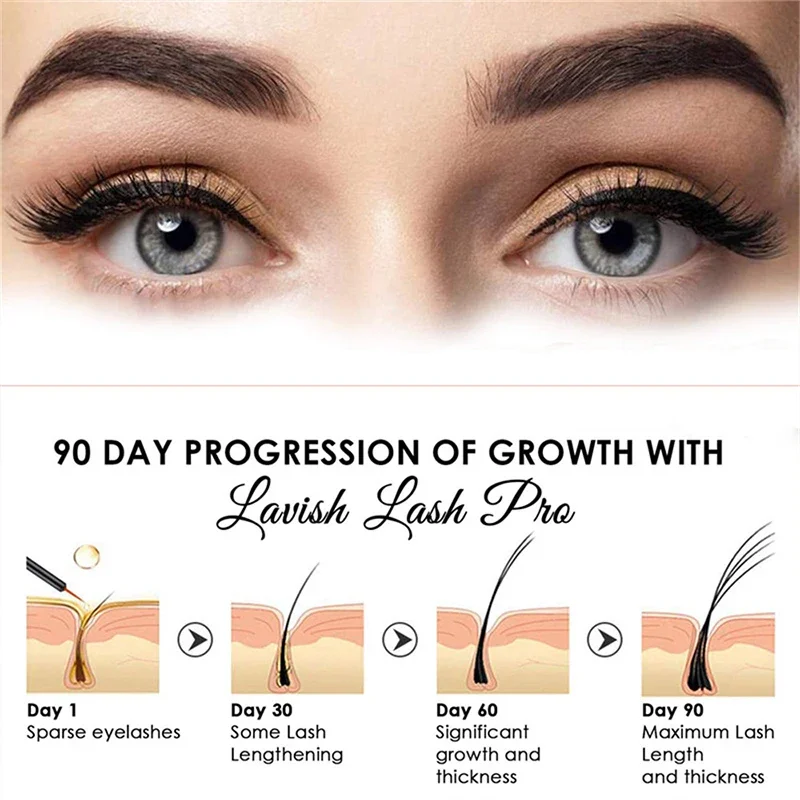 Soro de crescimento rápido dos cílios Natural Eyelash Enhancer, mais completo, cílios mais grossos, produtos para o crescimento do cabelo, maquiagem Eye Care, 7 dias