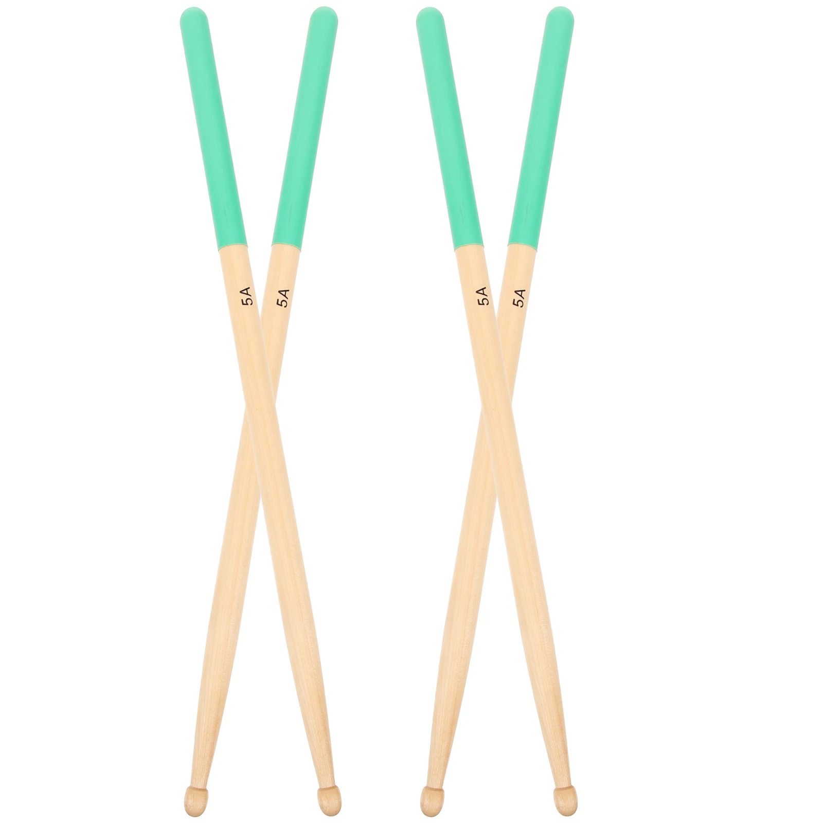 

2 Pairs Drumsticks Musical Instrument Wood Snare Green Working Mallet for Child