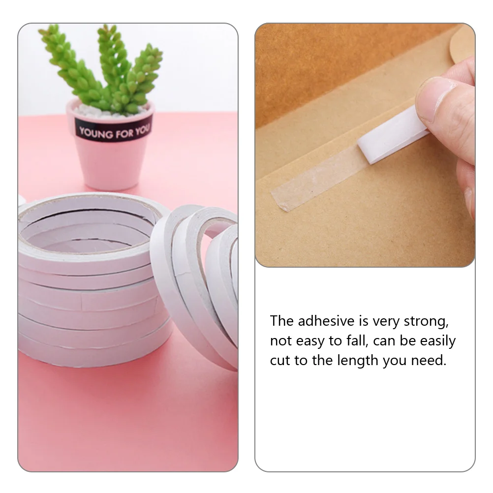 

9pcs Strong Transparent Adhesive Tapes Double-Sided Diy Craft Office Home Multipurpose Sticky Tapes For Students Decor Art